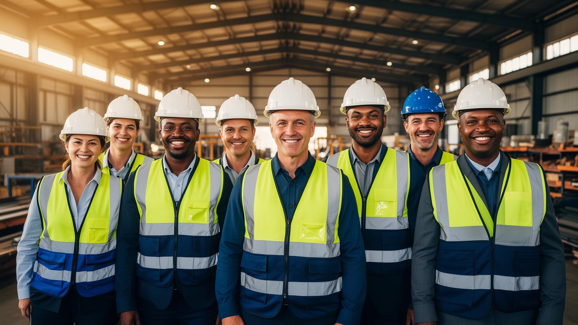 NSW workforce in high-visibility uniforms at industrial facility
